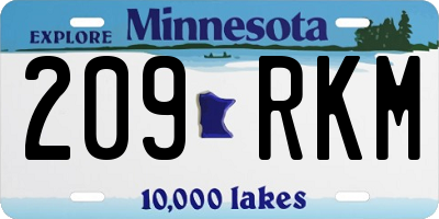 MN license plate 209RKM