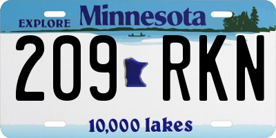 MN license plate 209RKN