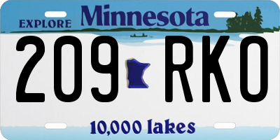 MN license plate 209RKO