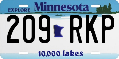 MN license plate 209RKP