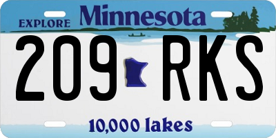 MN license plate 209RKS