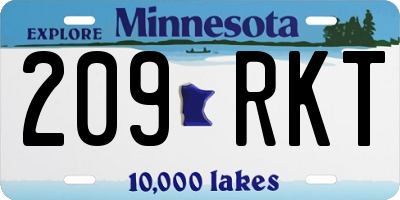 MN license plate 209RKT
