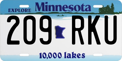 MN license plate 209RKU
