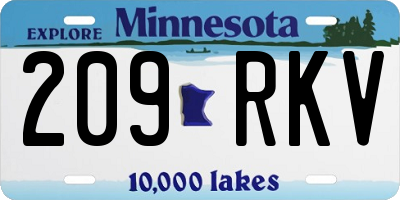 MN license plate 209RKV