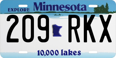 MN license plate 209RKX