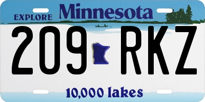 MN license plate 209RKZ