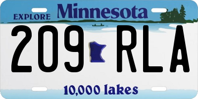 MN license plate 209RLA