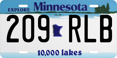 MN license plate 209RLB