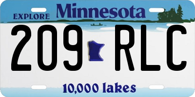 MN license plate 209RLC