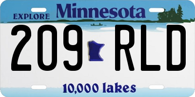 MN license plate 209RLD