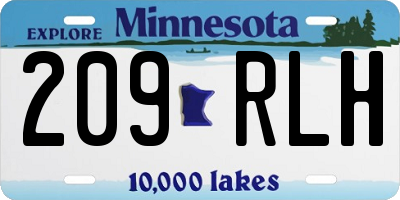 MN license plate 209RLH
