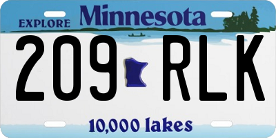 MN license plate 209RLK
