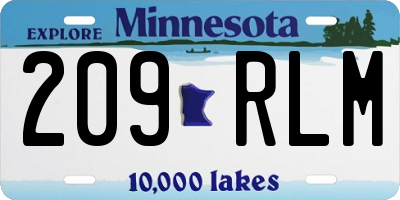MN license plate 209RLM