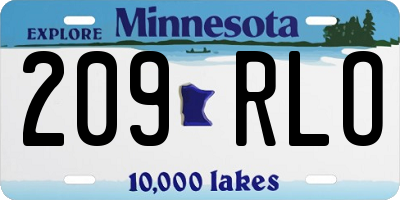 MN license plate 209RLO