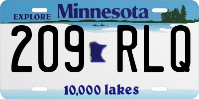 MN license plate 209RLQ