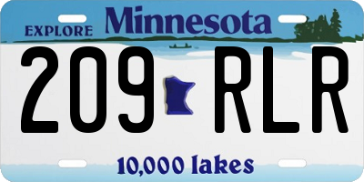 MN license plate 209RLR