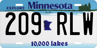 MN license plate 209RLW