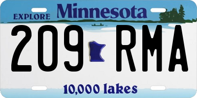 MN license plate 209RMA