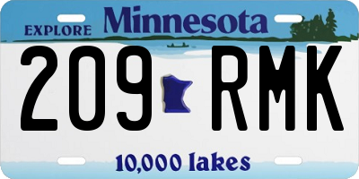 MN license plate 209RMK