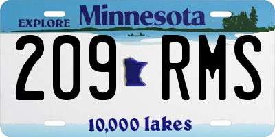 MN license plate 209RMS
