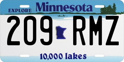MN license plate 209RMZ