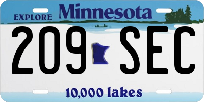 MN license plate 209SEC