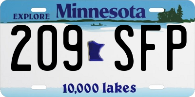 MN license plate 209SFP