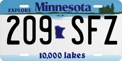 MN license plate 209SFZ