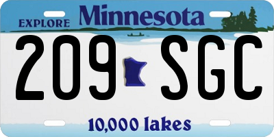 MN license plate 209SGC