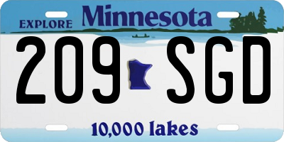 MN license plate 209SGD