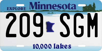 MN license plate 209SGM