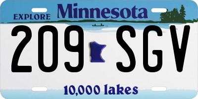 MN license plate 209SGV