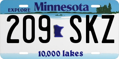 MN license plate 209SKZ
