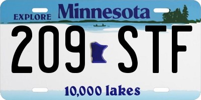 MN license plate 209STF