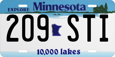 MN license plate 209STI