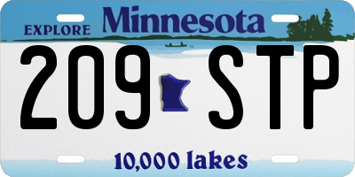 MN license plate 209STP