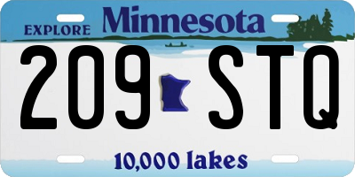 MN license plate 209STQ