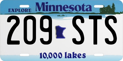 MN license plate 209STS