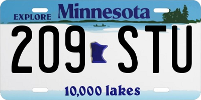 MN license plate 209STU