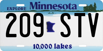 MN license plate 209STV
