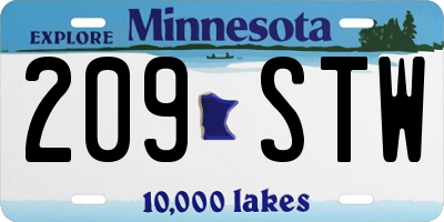 MN license plate 209STW