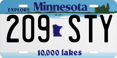 MN license plate 209STY