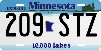 MN license plate 209STZ