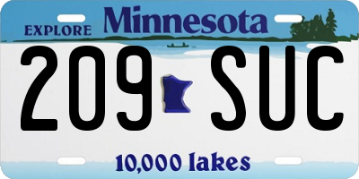 MN license plate 209SUC