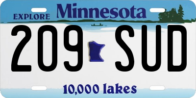 MN license plate 209SUD