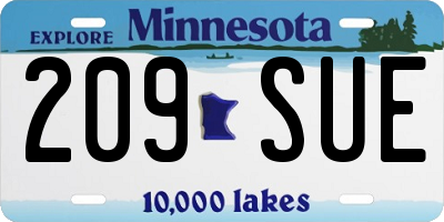 MN license plate 209SUE
