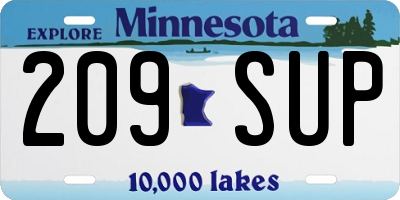 MN license plate 209SUP