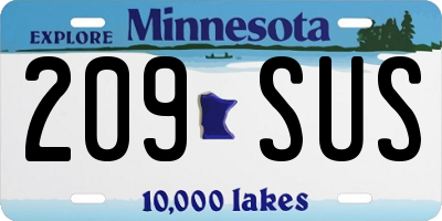 MN license plate 209SUS