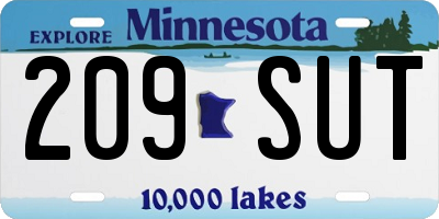 MN license plate 209SUT
