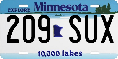 MN license plate 209SUX